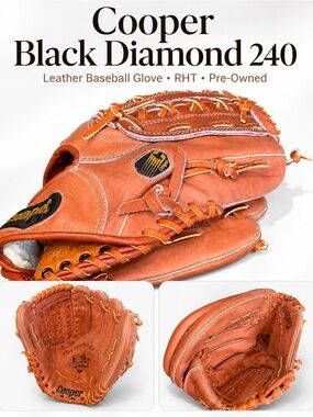 Cooper Black Diamond Series 240 Leather Baseball Glove RHT